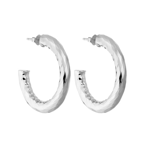 Machete 1" Wavelet Hoops | Silver