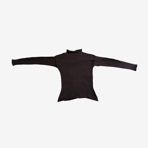 Givéh Coffee Panda Sweater – artisan knitwear in wool cashmere blend, coffee brown, flat lay