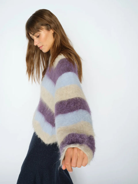 Mos Mosh Suvi Stripe Knit | Sweet Grape