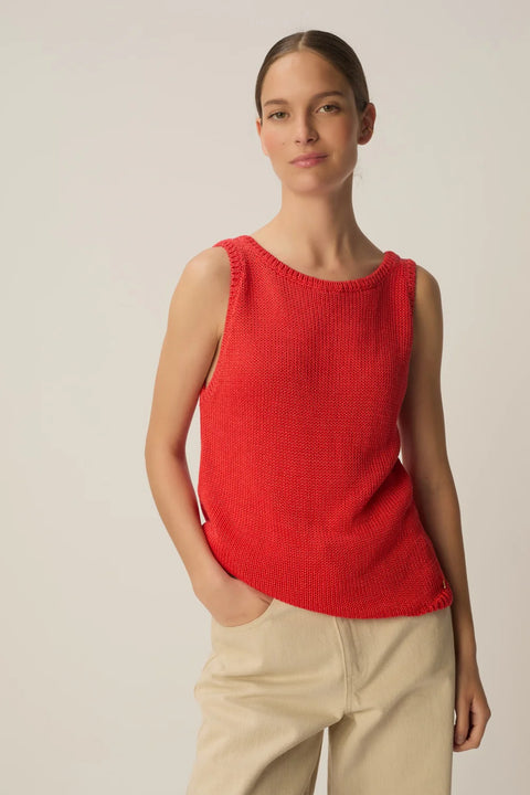 Des Petits Hauts Des Petits Hauts Carlota Tank in Homard: summer, lightweight, linen, cotton