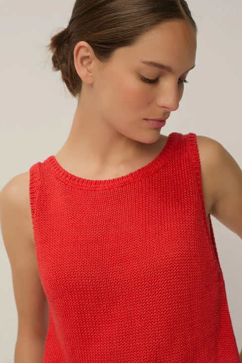 Des Petits Hauts Des Petits Hauts Carlota Tank in Homard: summer, lightweight, linen, cotton