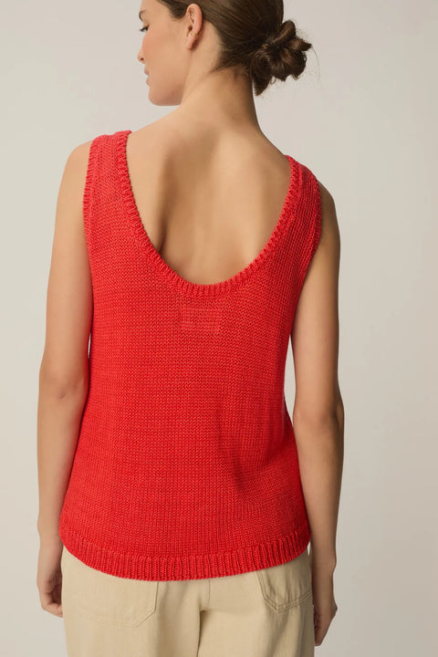 Des Petits Hauts Des Petits Hauts Carlota Tank in Homard: summer, lightweight, linen, cotton