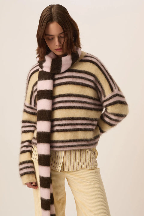 Des Petits Hauts Conrad Sweater Vanille Ourson - Styled Layering Shot Showing Cosy Winter Wardrobe Staple