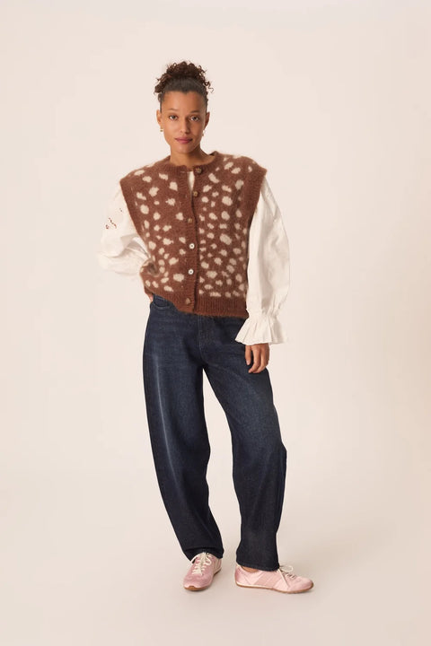 Des Petits Hauts Adola Vest | Jacquard Faon