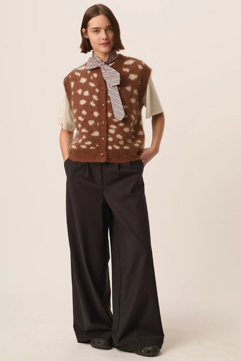 Des Petits Hauts Adola Vest | Jacquard Faon