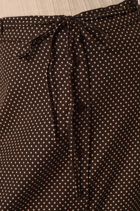 Des Petits Hauts Vanilla Skirt in Pois - Styled Shot Showing Retro-Inspired Midi Skirt Paired with Simple Top