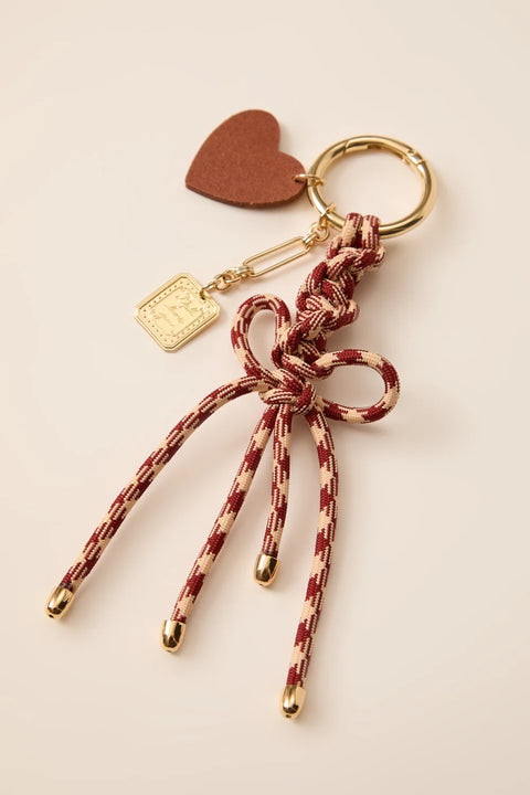 Des Petits Hauts Paddy Charm - Mixed Leather and Brass Bag Charm and Keyring for Bags or Trouser Belt Loops