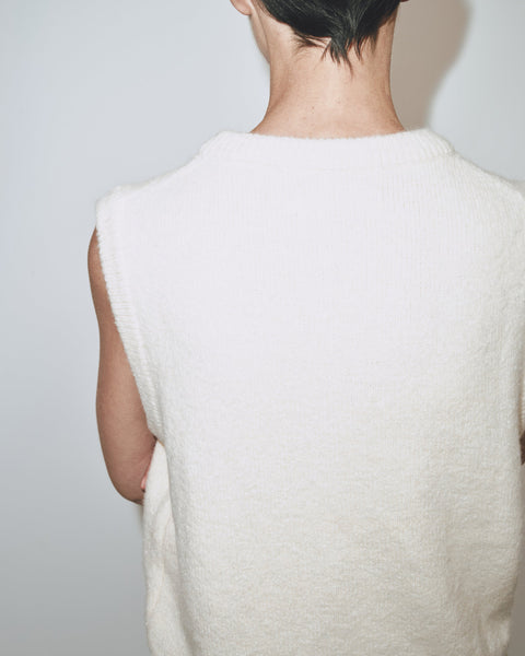 Mijeong Park Crew Neck Vest | Cream