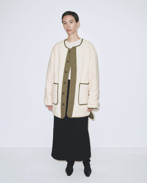 Mijeong Park Reversible Padded Jacket | Olive Cream