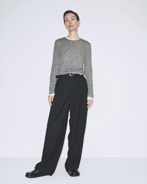 Mijeong Park Pleat Front Wide Leg Pants | Black