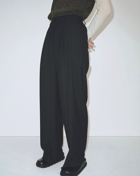 Mijeong Park Pleat Front Wide Leg Pants | Black