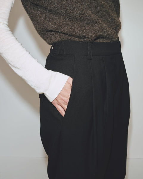Mijeong Park Pleat Front Wide Leg Pants | Black