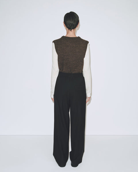 Mijeong Park Pleat Front Wide Leg Pants | Black
