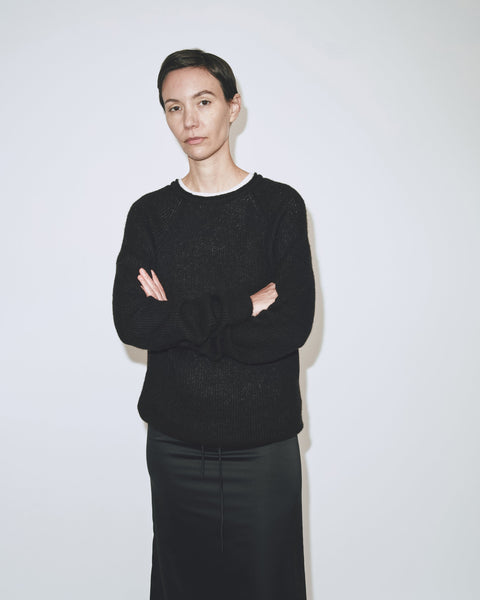 Mijeong Park Mohair Blend Crew Neck Sweater | Black