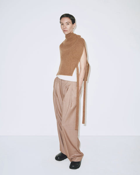 Mijeong Park Pleat Front Wide Leg Pants | Camel