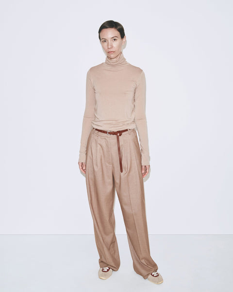 Mijeong Park Pleat Front Wide Leg Pants | Camel