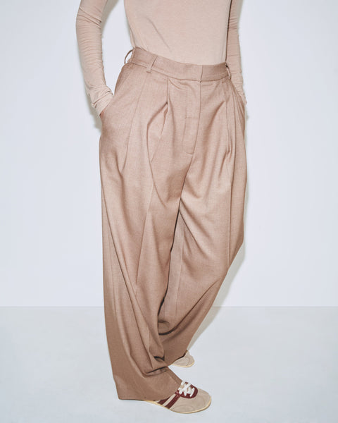 Mijeong Park Pleat Front Wide Leg Pants | Camel