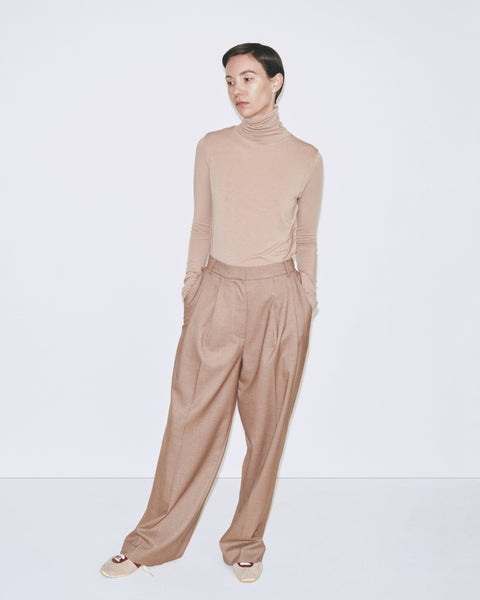 Mijeong Park Pleat Front Wide Leg Pants | Camel