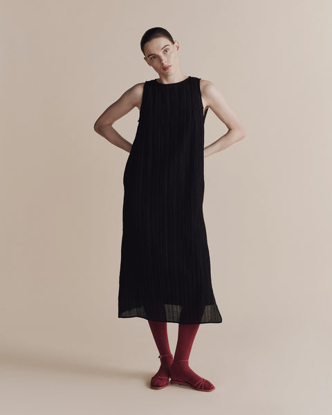 Mijeong Park Pleated Midi Dress | Black