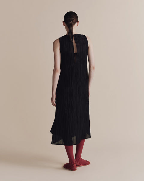 Mijeong Park Pleated Midi Dress | Black