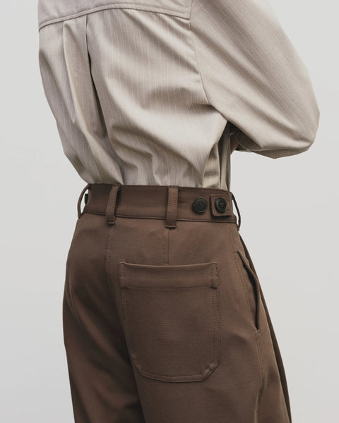 Mijeong Park Pleated Barrel-Leg Pants | Brown