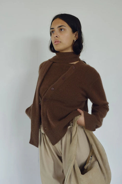 Bohème Goods The Asymmetric Cashmere Knit | Espresso