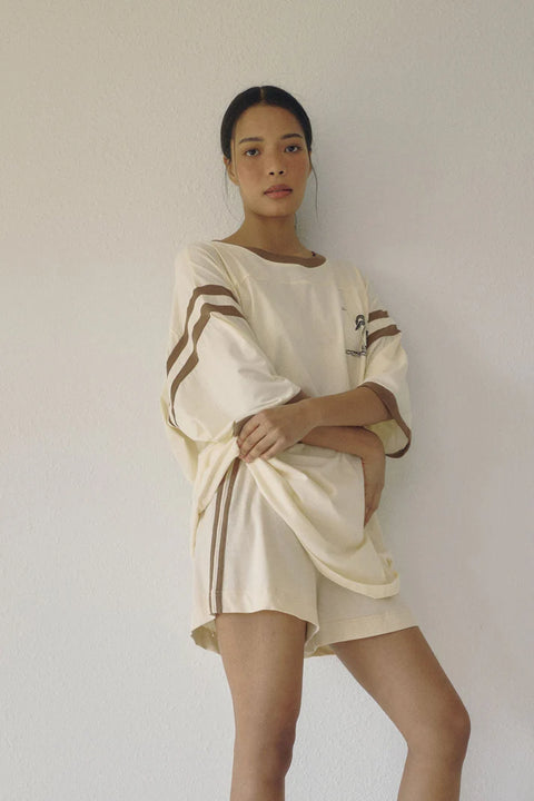 Bohème Goods The Tourist Tee | Cream + Brown