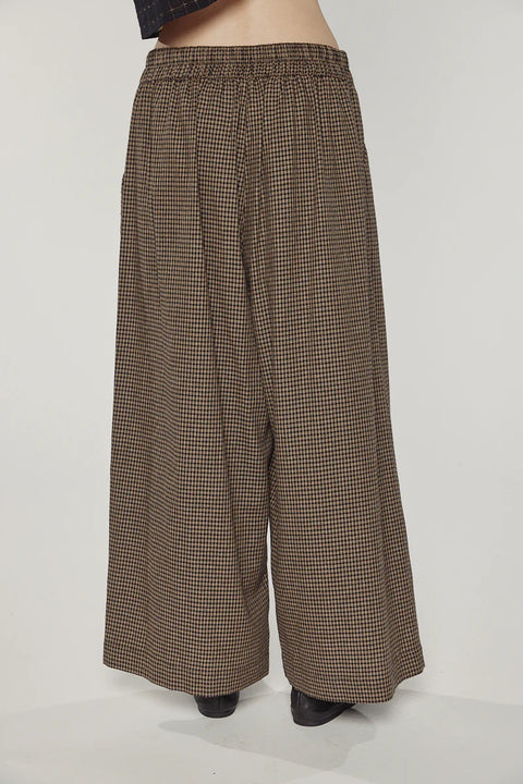 Amente Wide Leg Straight Pants | Black/Khaki