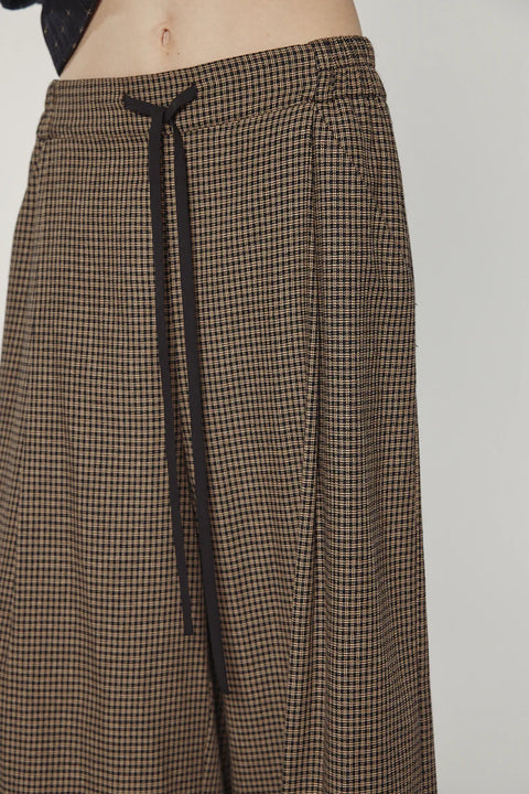 Amente Wide Leg Straight Pants | Black/Khaki