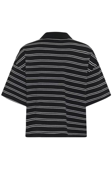 Gestuz Pilova Polo | Black White Stripe