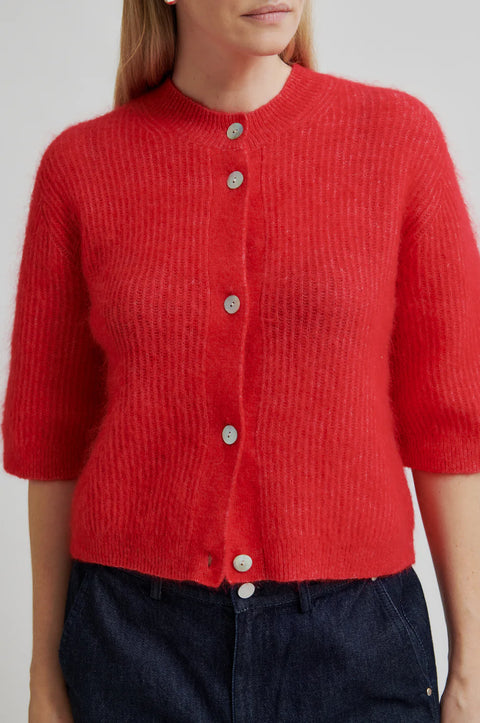 Second Female Andrea Knit Rib Cardigan | Goji Berry