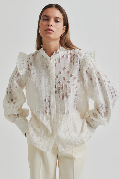 Second Female Nete Frill Shirt | Coconut Milk