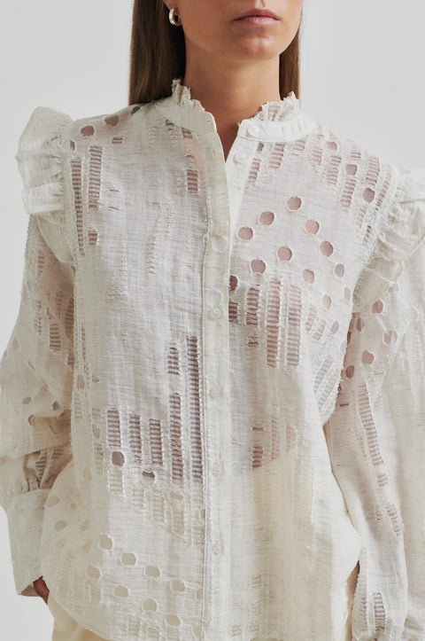 Second Female Nete Frill Shirt | Coconut Milk