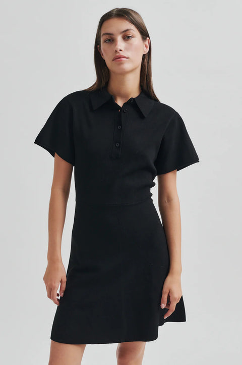 Second Female Stinna Knit SS Dress | Black
