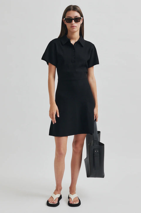 Second Female Stinna Knit SS Dress | Black