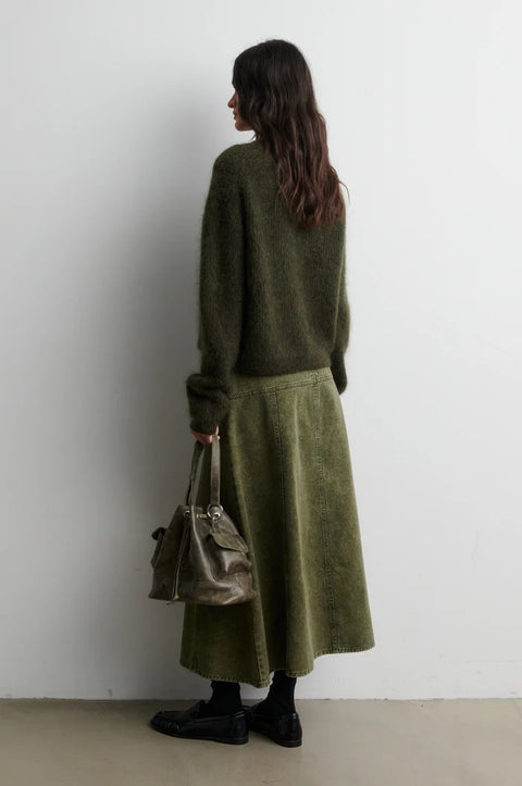 Second Female Andrea Knit Rib LS Cardigan | Black Olive