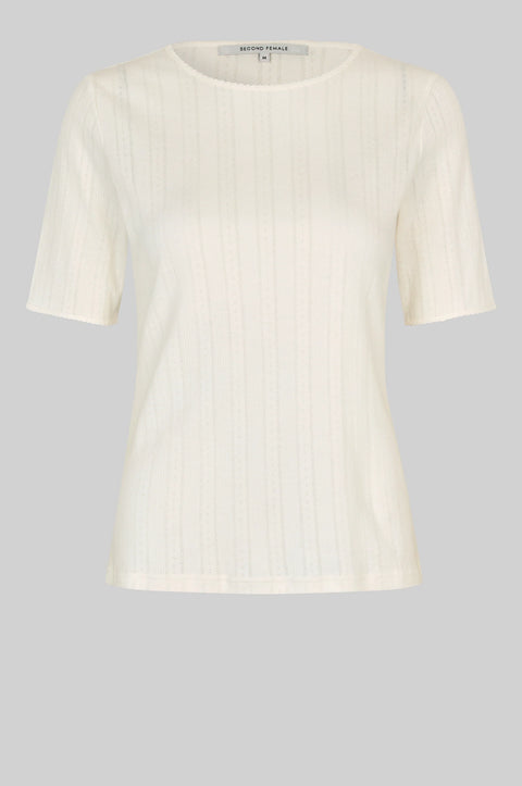 Second Female Second Female Rosia Pointelle Tee in Tofu: featuring cotton, relaxed