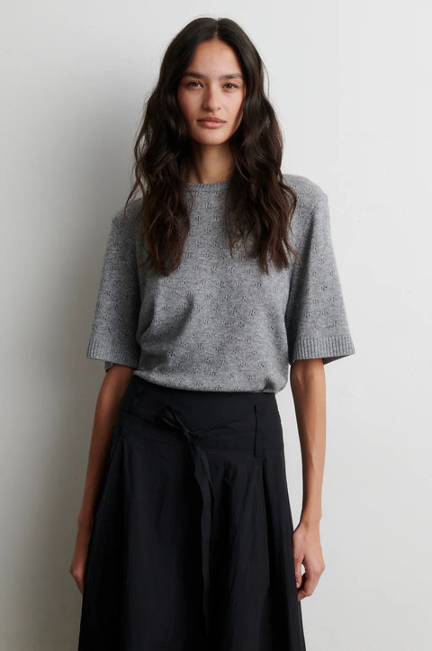 Second Female Amala Knit O Neck | Mid Grey Melange