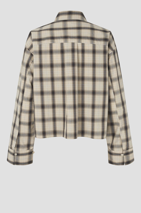 Second Female Liria Rutabaga Check Shirt - Styled Shot Open Over Tee Showing Relaxed Layering Option