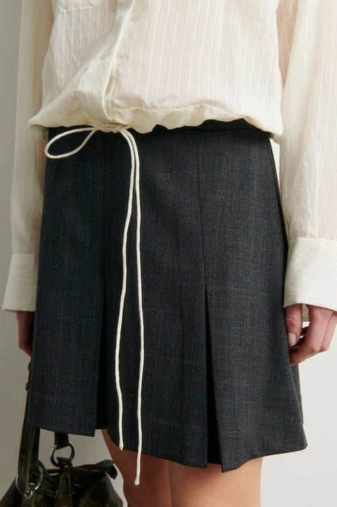 Second Female Anjou Mini Skirt | Dark Grey Melange