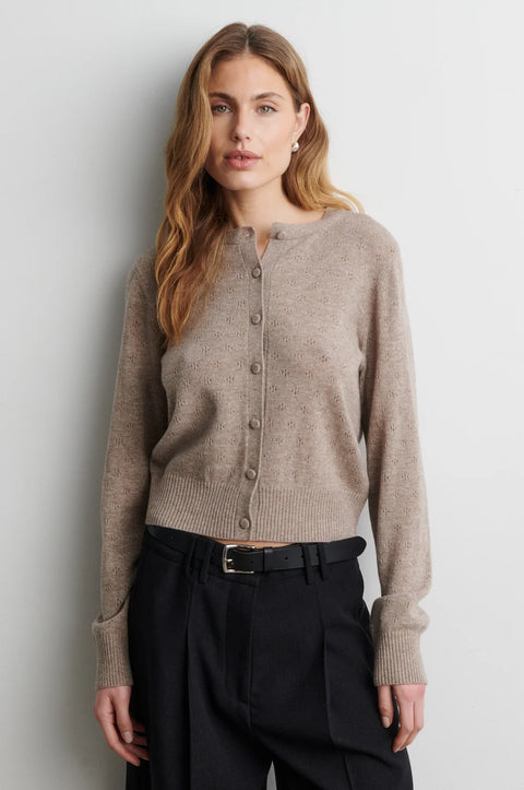 Second Female Amala Knit Cardigan | Mid Brown Melange