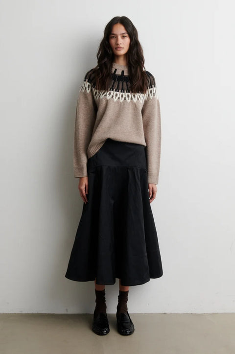 Second Female Arlo Knit O Neck | Beige Melange