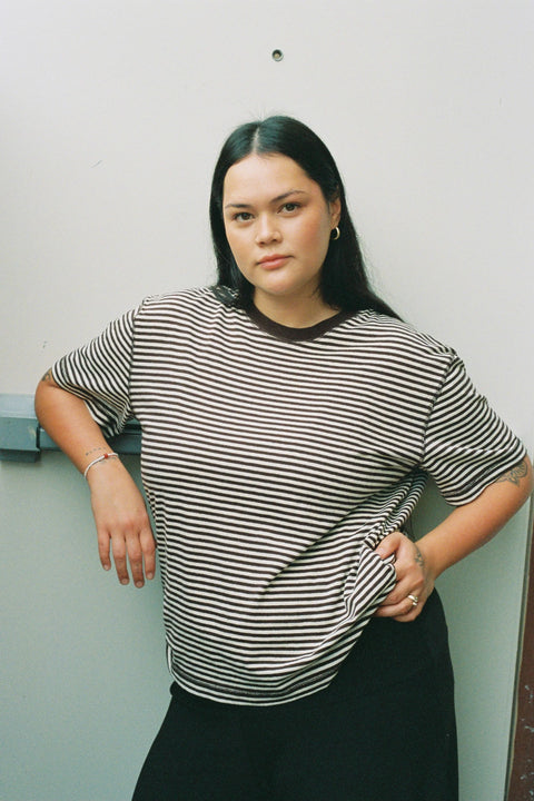 Merge Hemp Rover Tee | Choco Stripes