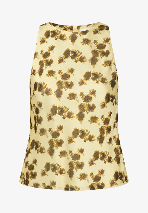 Gestuz Chery Blouse | Lemon Yellow Olive Multi