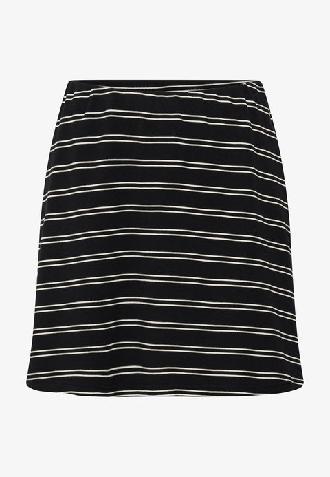 Gestuz Pilova Skirt | Black White Stripe