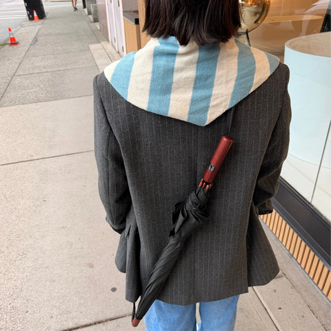 Givéh Blue Stripe Lily Mini Scarf