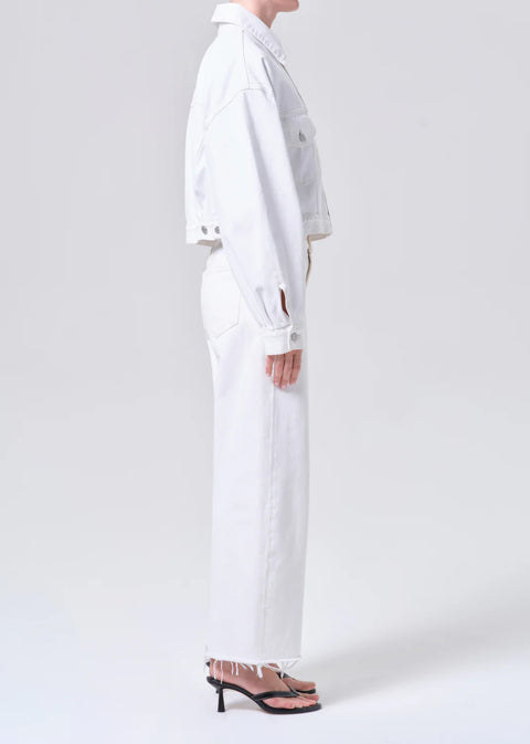 AGOLDE AGOLDE Low Curve Fray Jean in Milkshake: features cotton, relaxed