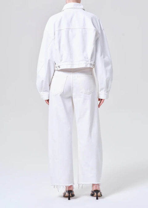 AGOLDE AGOLDE Low Curve Fray Jean in Milkshake: features cotton, relaxed