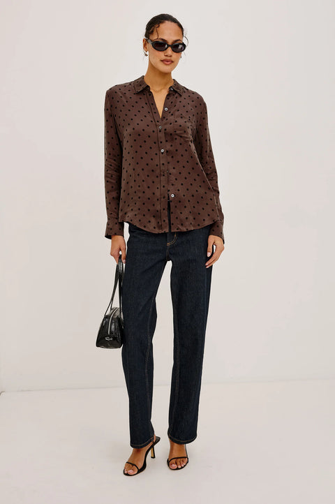 Rails Alyssa Shirt | Chocolate Polka Dot