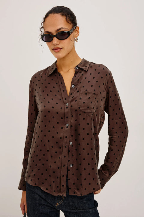 Rails Alyssa Shirt | Chocolate Polka Dot